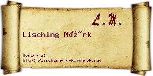 Lisching Márk névjegykártya